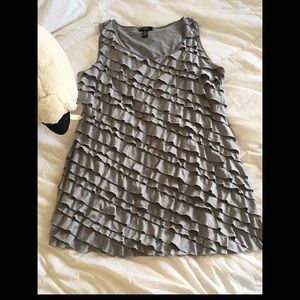 Alfani Layered Ruffle Dress Grey 2XL